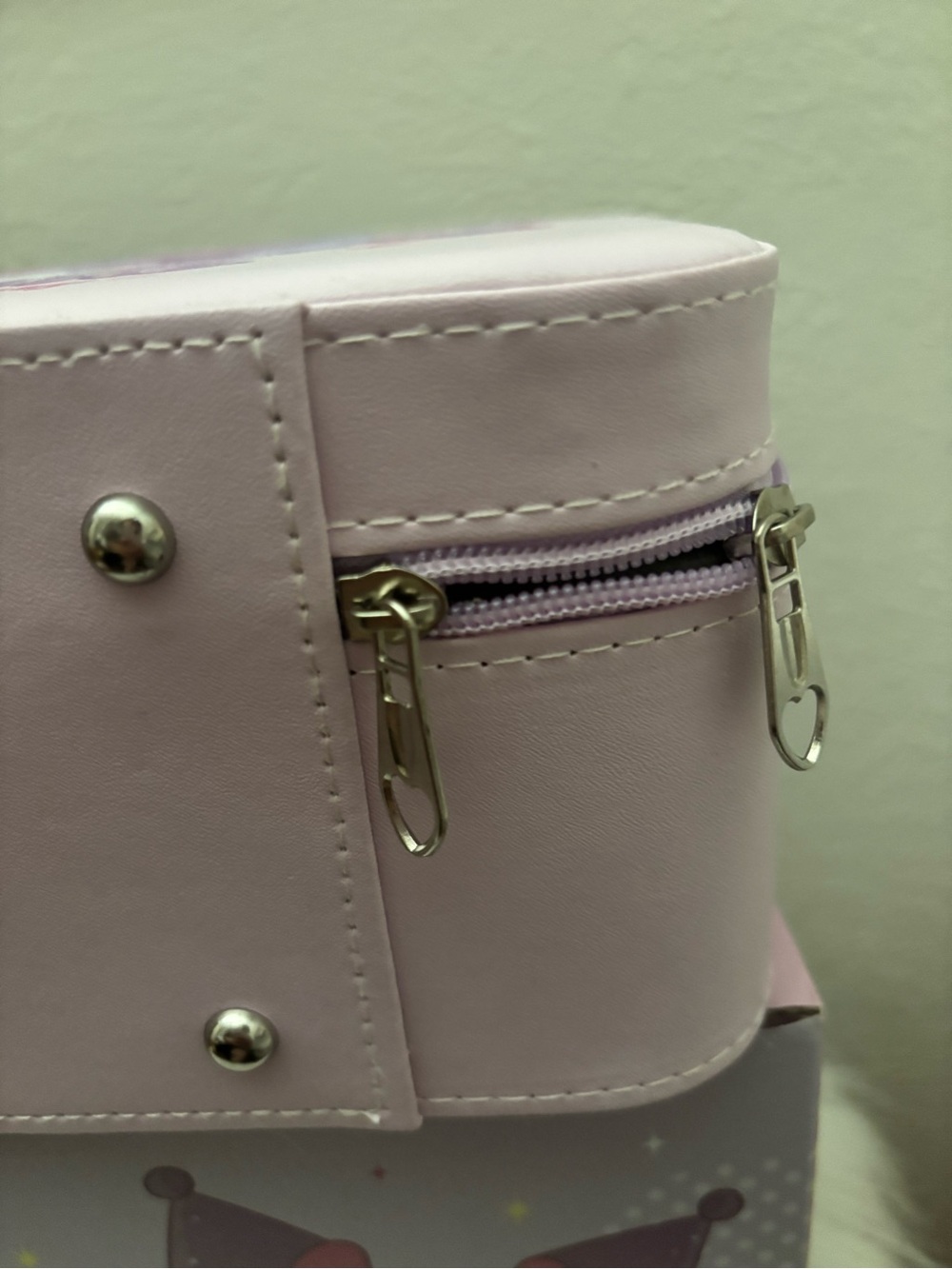 Sanrio Kuromi Pink and Purple 20th Anniversary Leather Makeup Carry Case - Picture 3 of 8